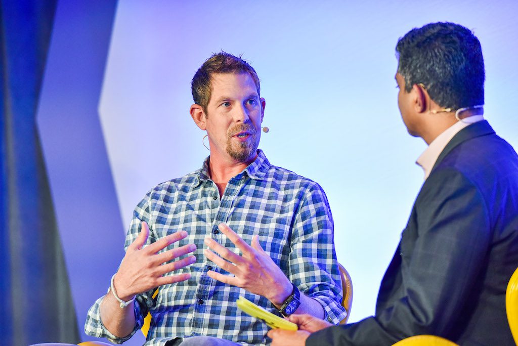 Expedia Group senior vice president, product and technology Arthur Chapin (left) was interviewed by Skift Airline Weekly Editor Madhu Unnikrishnan at Skift Tech Forum June 27, 2019 in San Francisco.