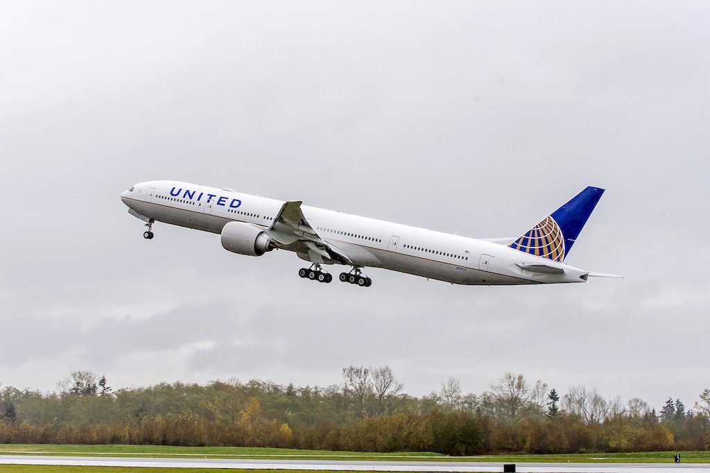 A United Airlines Boeing 777-300ER. The airline has been using the aircraft for Mumbai flights.