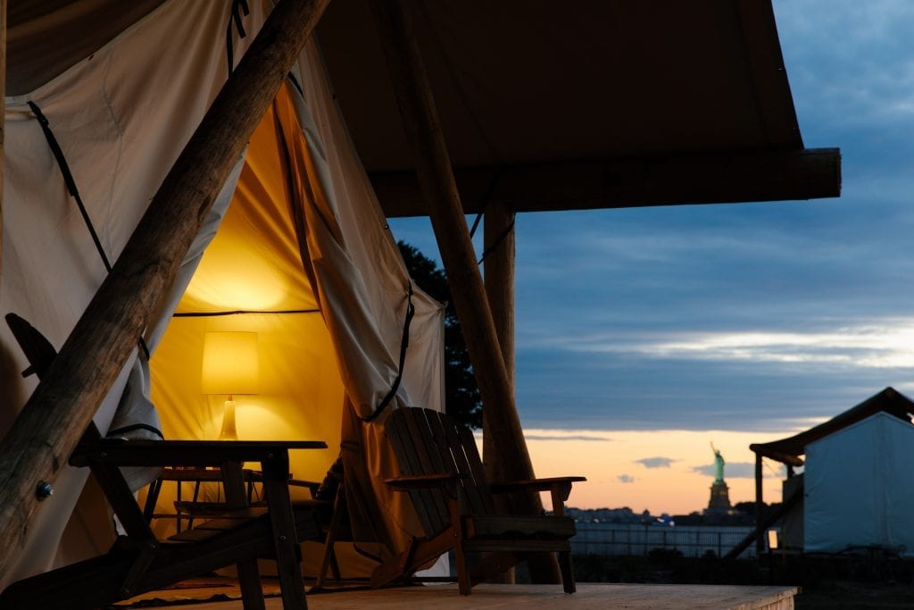 Collective Retreats Governors Island Glamping & Luxury Resort. High-end travelers are looking at other types of accommodation.