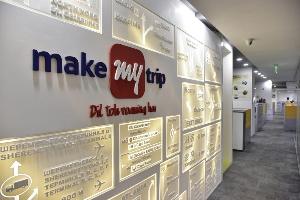 A view inside the main MakeMyTrip offices in Gurgaon, India. Rajesh Magow, MakeMyTrip's Co-Founder and CEO of its India business, has been elevated to the role of Group CEO, overseeing MakeMyTrip, Goibibo, and Redbus.