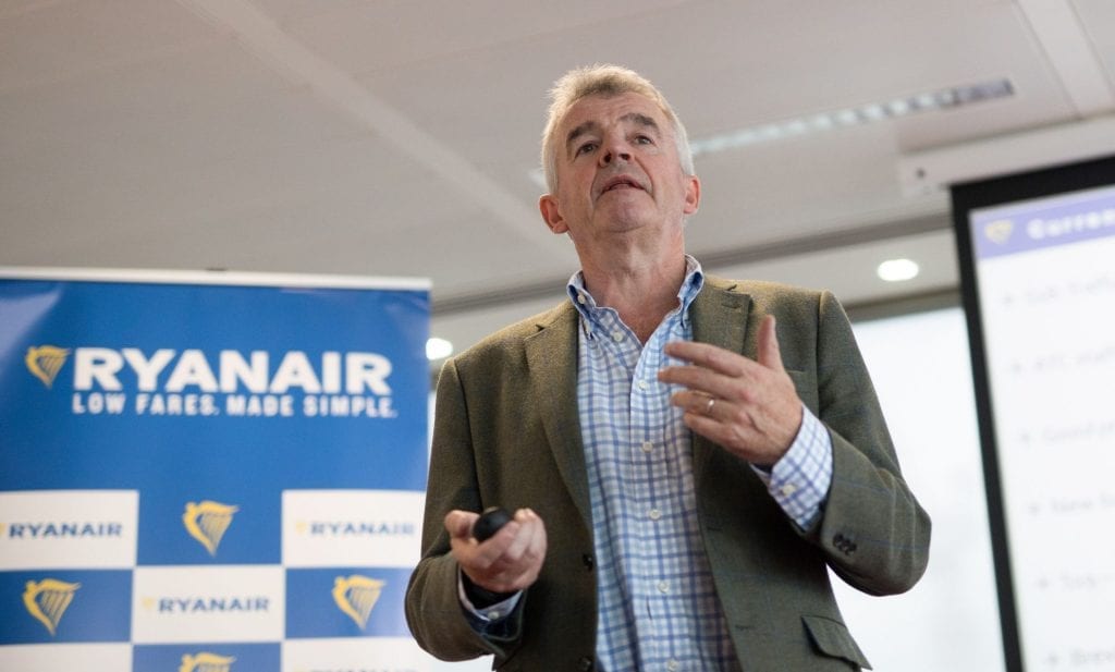 Ryanair CEO Michael O'Leary said it was impossible to predict what average fares would be like in the second half of the year.