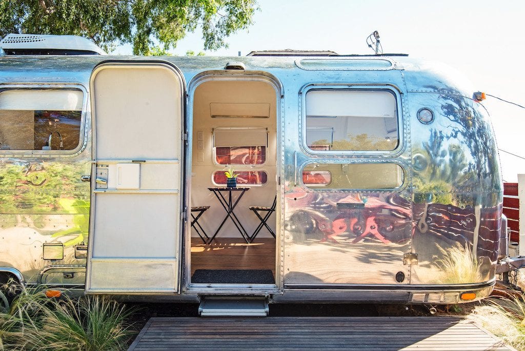 Airbnb booked more room nights in the first quarter of 2019 than did Expedia. Pictured is an RV that has been listed on Airbnb in Los Angeles.