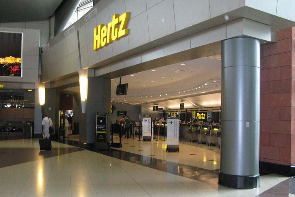 A Hertz outlet in Las Vegas in earlier healthier times before the pandemic brought it down.