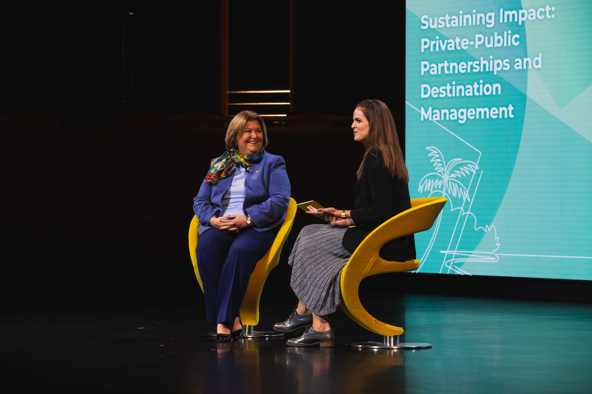 María Amalia Revelo, the minister of tourism for Costa Rica, speaking at Skift Global Forum on September 18, 2019, in New York City. 