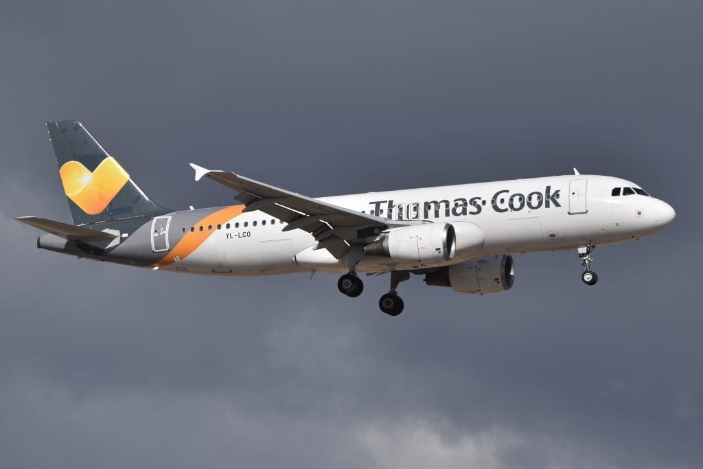 A Thomas Cook plane. The company is being liquidated. 