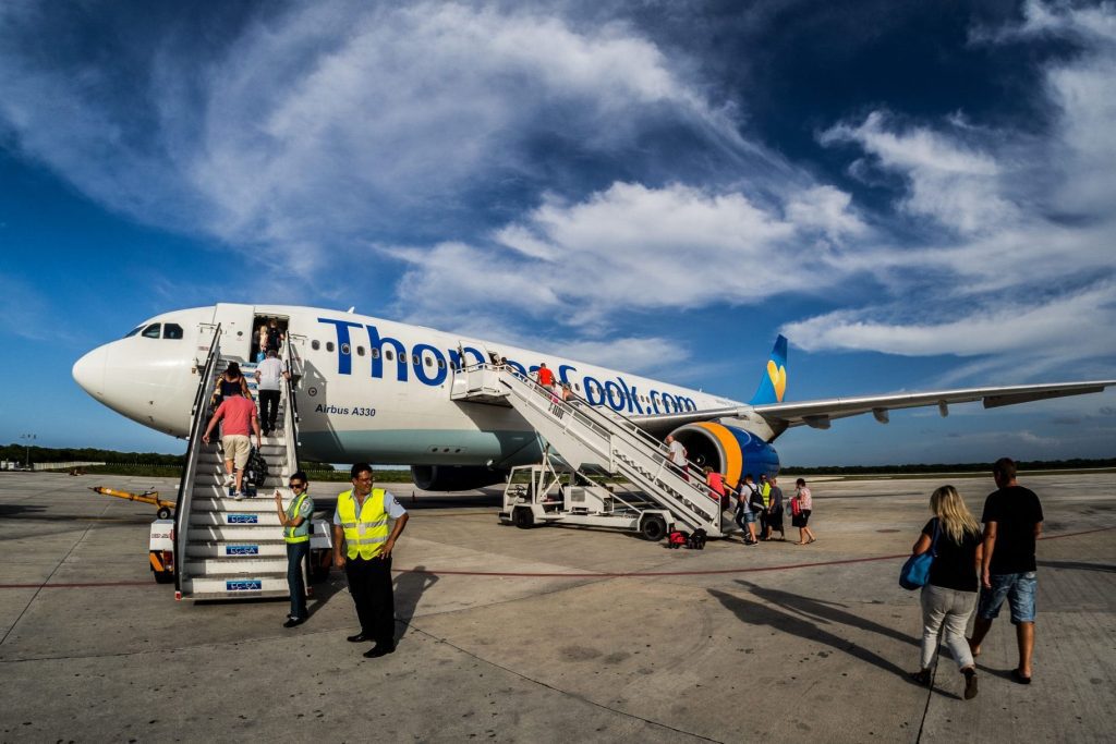 A Thomas Cook aircraft. The company is in the process of being liquidated.
