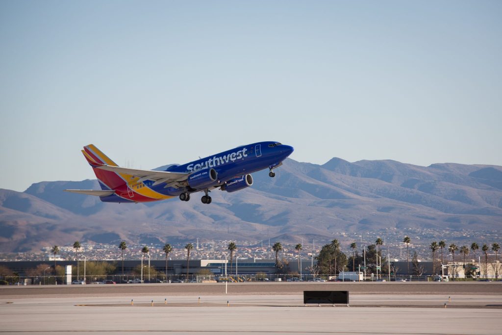 A Southwest Airlines Boeing 737 at McCarran International Airport, Las Vegas. The company might deviate from its full seat map strategy.