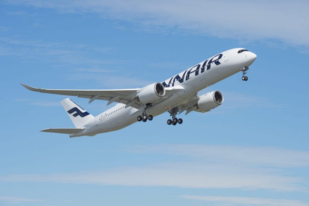 A Finnair A350. The airline grew its passenger numbers in Q3.