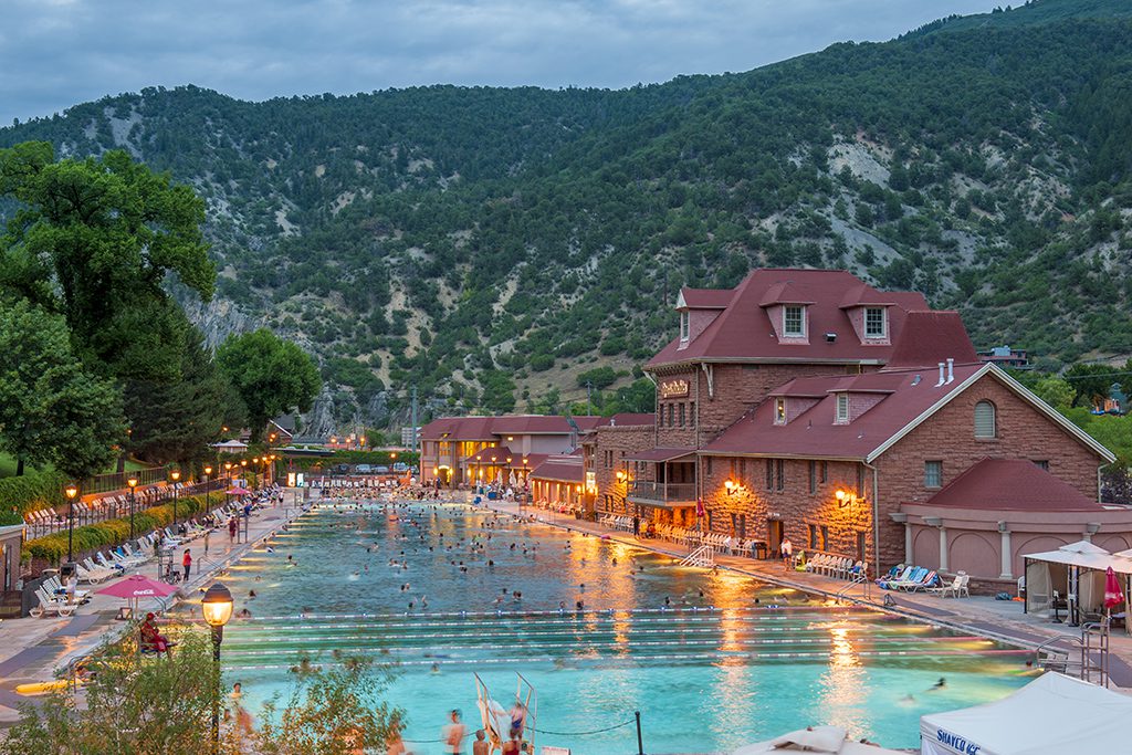 The pool at Glenwood Hot Springs Resort in Glenwood Springs, Colorado. In the U.S., visiting hot springs is typically considered a recreational, not a wellness, activity, but that could be changing.