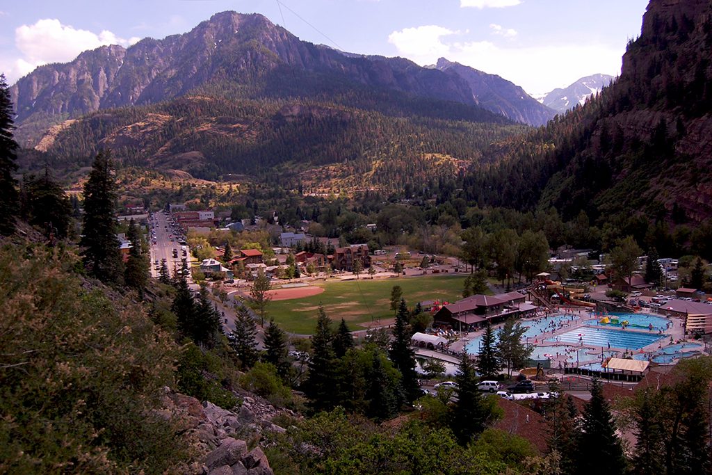 The pool at Ouray Hot Springs in Ouray, Colorado. In the U.S., travelers have traditionally viewed hot springs as a recreational activity, but that's changing as the industry starts to professionalize and boost its wellness roots. 