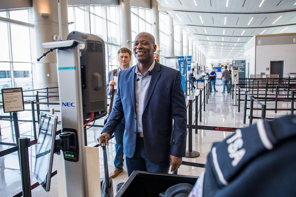 Delta Air Lines reveals their new biometric scanning technology at Hartsfield-Jackson International Airport in Atlanta, Georgia, on Monday, November 19, 2018. Facial recognition is popular, but a report published by the U.S. Government Accountability Office has found that U.S. Customs stumbled with the tech.