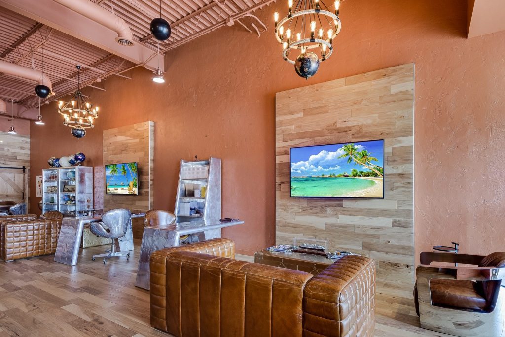 The Departure Lounge travel agency in Austin, Texas draws walk-in business with its inviting atmosphere.  