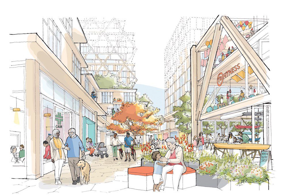 A render depicting Sidewalk Labs' Quayside plan.