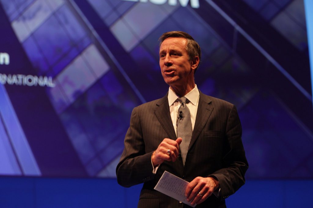 Marriott CEO Arne Sorensen, seen here two years ago at the World Travel & Tourism Council gathering, said he was optimistic about his cancer prognosis. 