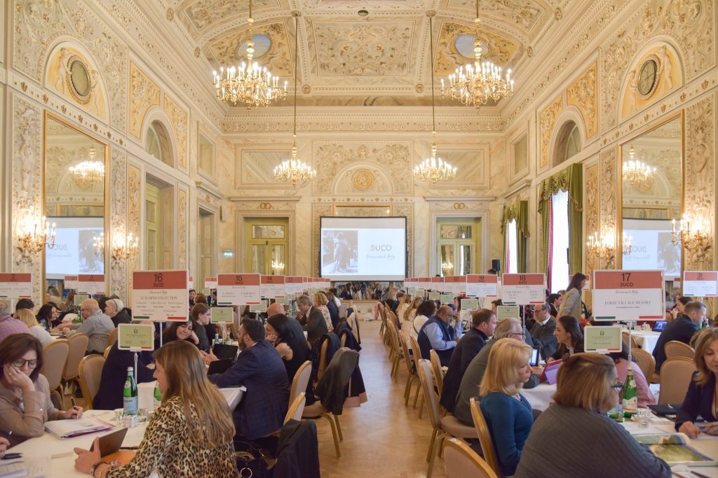 The Duco Travel Summit marketplace takes place in grand surroundings, like the St. Regis Florence.