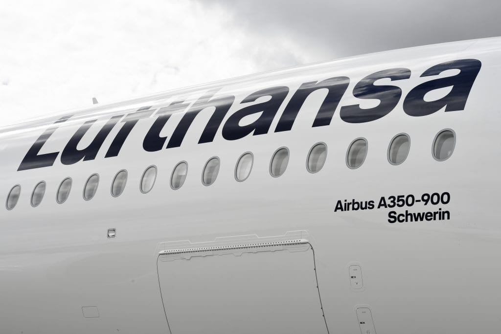 A Lufthansa a350. The carrier group has been linked with bids for two other airlines.