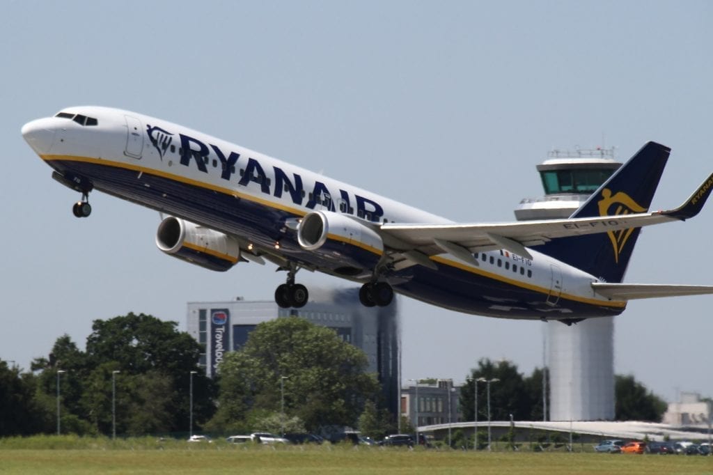 A Ryanair aircraft. The airline doesn't want any more environmental taxes.