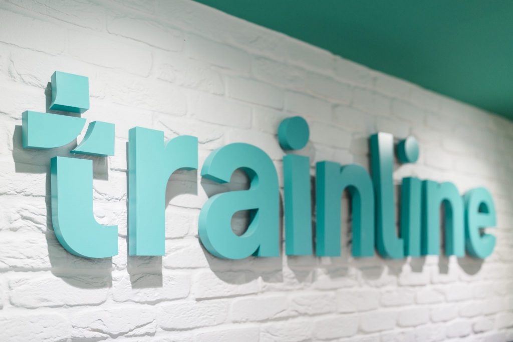 The Trainline logo. The company is branching out into other areas to generate more revenue.