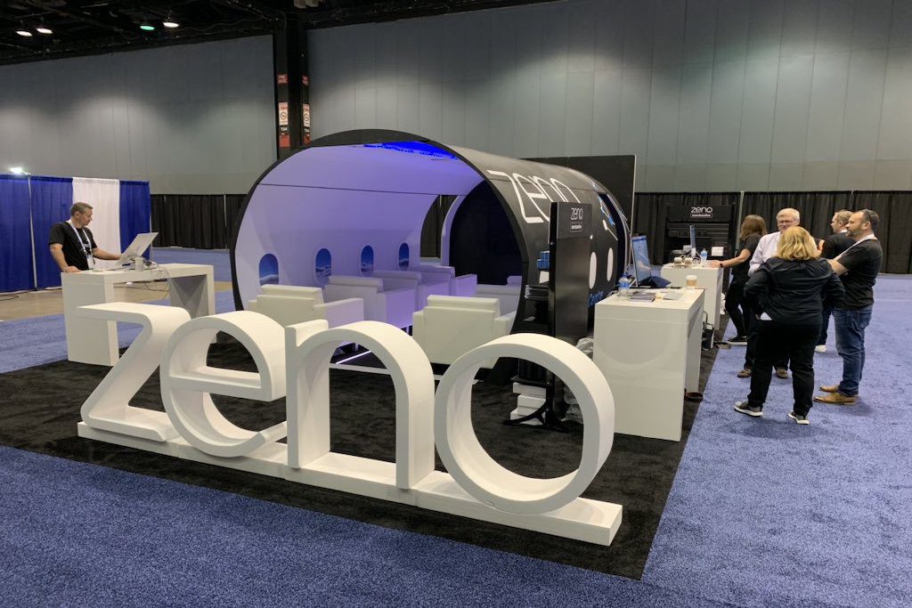 Serko's booth advertising Zeno at GBTA 2019. 