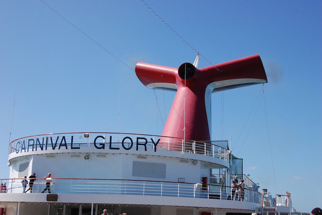 The Carnival Glory, which collided with the Carnival Legend on Dec. 20. 