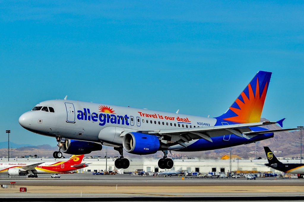 Allegiant Air Airbus A319. The company in 2012 began acquiring A319s and A320s and now has a goal of only flying these models. 