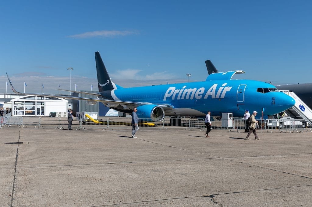 An Amazon Air Boeing 737 on display at the Paris Air Show earlier this year. 