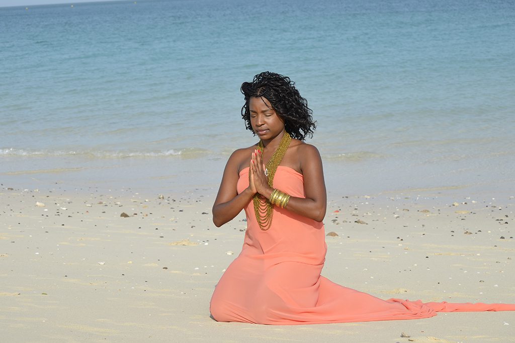 Silfath Pinto's transformational retreats go beyond yoga and relaxation. Pinto is pictured on a Dubai beach.
