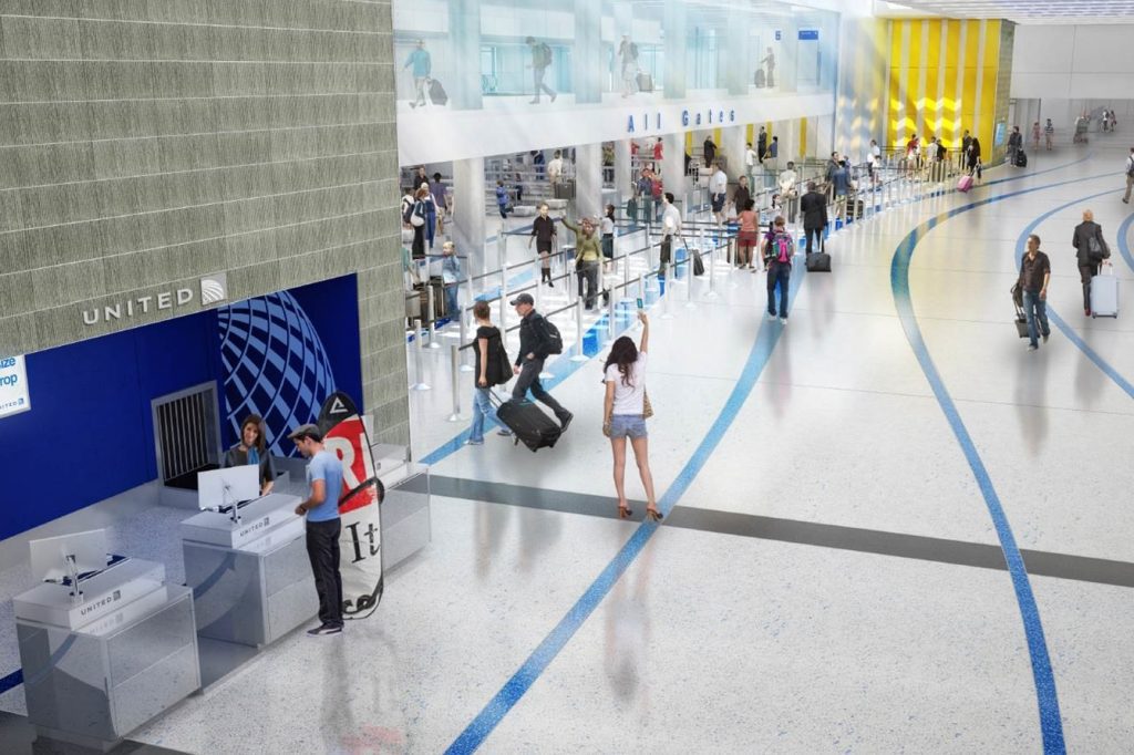 Los Angeles International Airport gets passenger screening enhancements. Pictured is a United Airlines bag drop. Google is dropping the charges it asked airlines to pay in Google Flights.