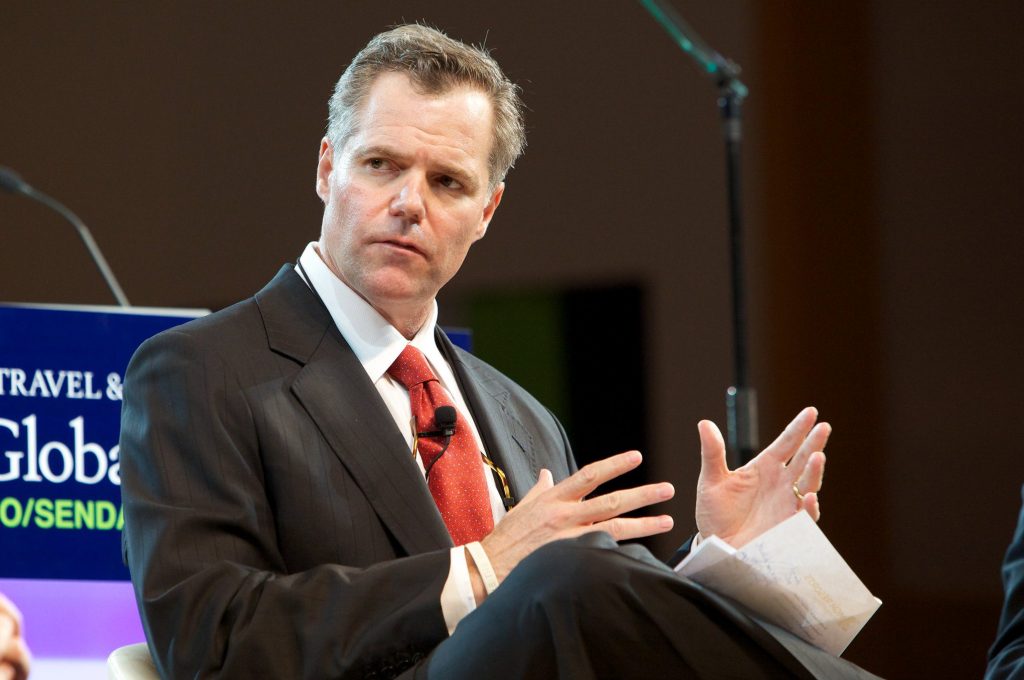 Jim Murren, chairman and CEO of MGM Resorts International, seen here at a recent WTTC event, is stepping down as head of the company. 