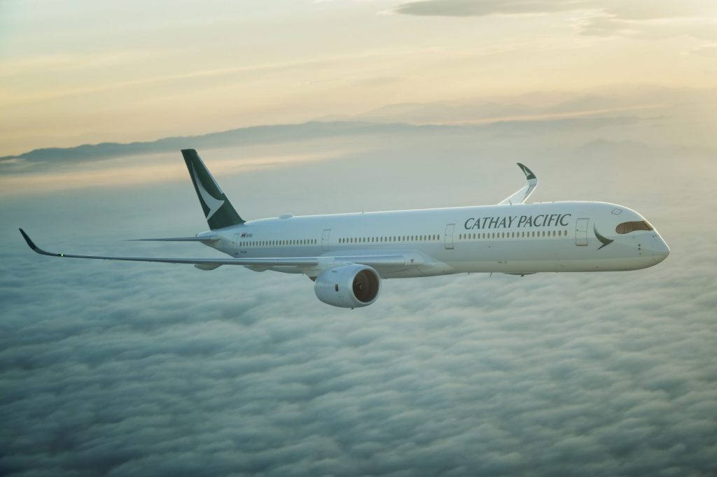 A Cathay Pacific A350. The airline is taking a big financial hit from the coronavirus outbreak.