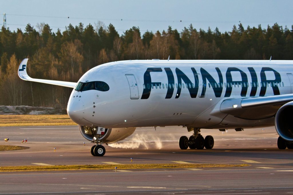 A Finnair A350 at Helsinki airport. The airline, like many others, has canceled flights to China.