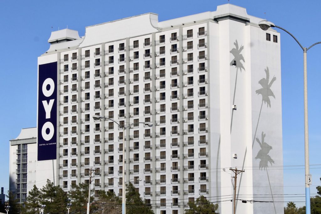 Oyo Las Vegas, as pictured in 2019. After cutting ties with many U.S. hotels during the pandemic, Oyo said it is adding rooms in the United States.
