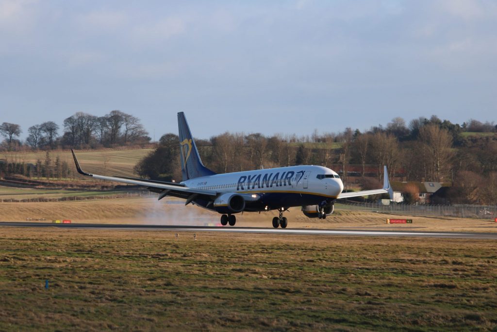 Ryanair aircraft landing