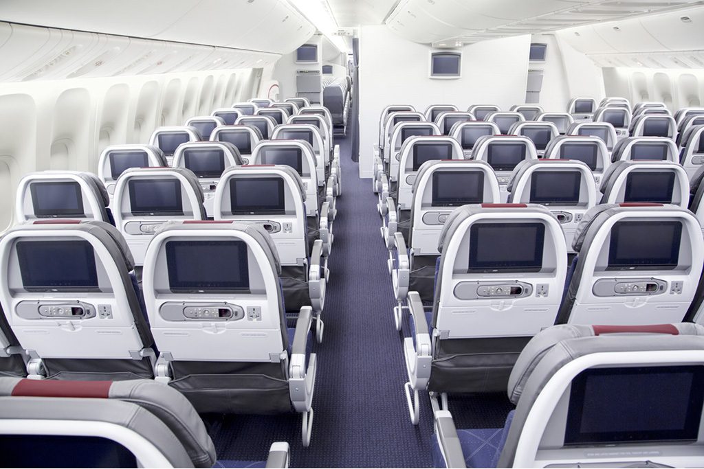 Airlines have spent considerable money in recent years to keep cabins looking fresh. Pictured is an American Airlines Boeing 777.