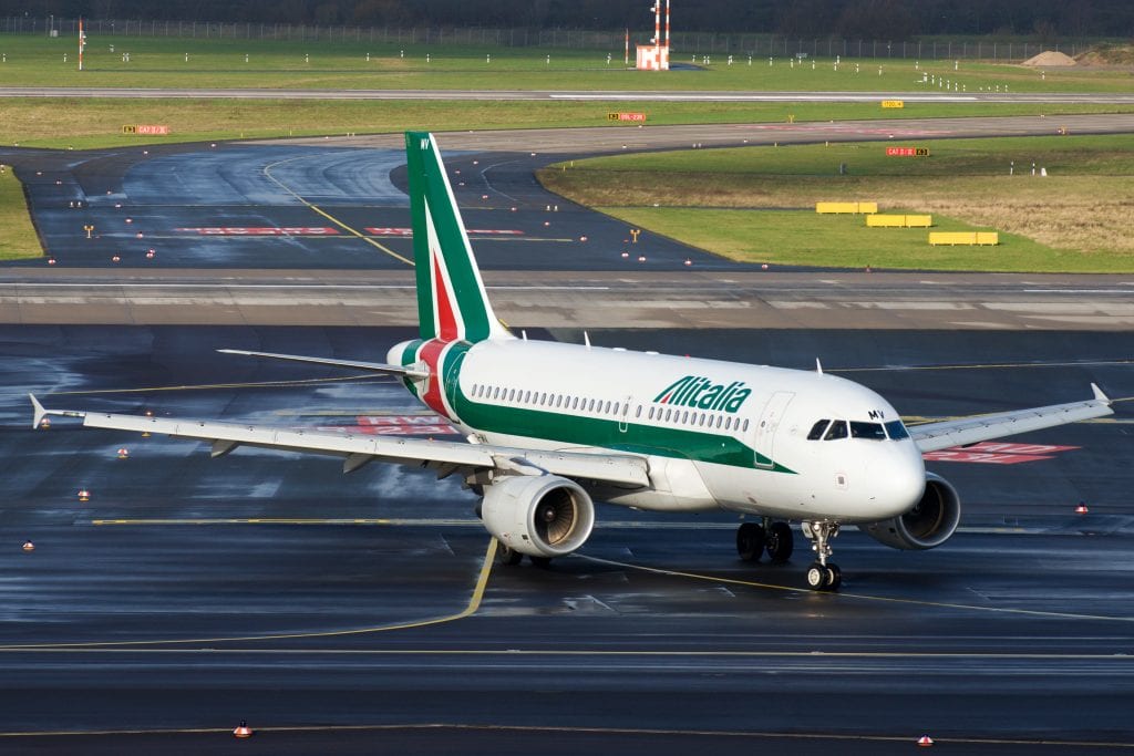 An Alitalia aircraft. The Italian government reportedly wants to create a carrier with a smaller fleet.