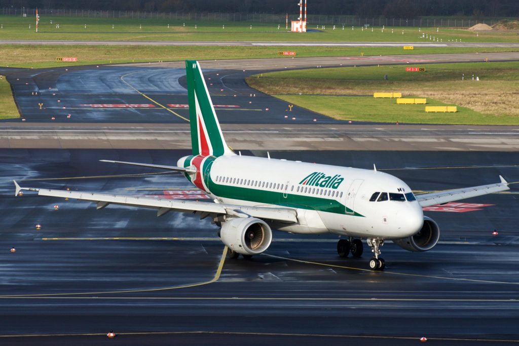 An Alitalia aircraft. The Italian government reportedly wants to create a carrier with a smaller fleet.
