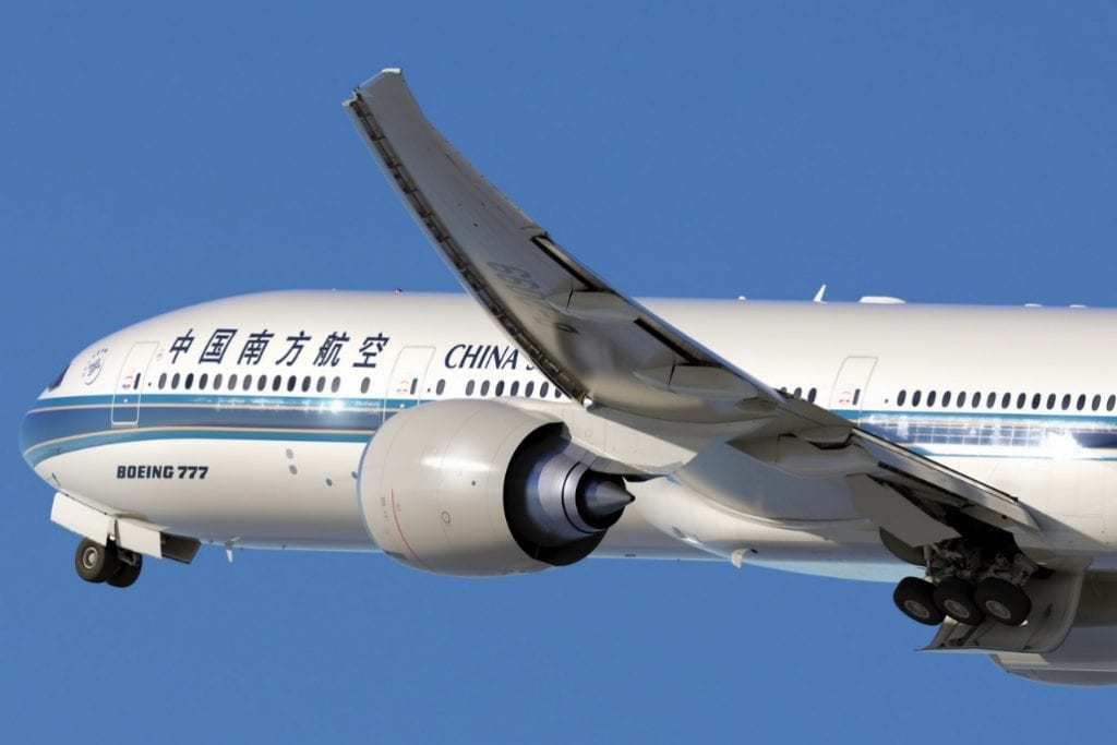 A China Southern aircraft. All Chinese airlines use travel technology firm TravelSky's systems to manage their domestic businesses.