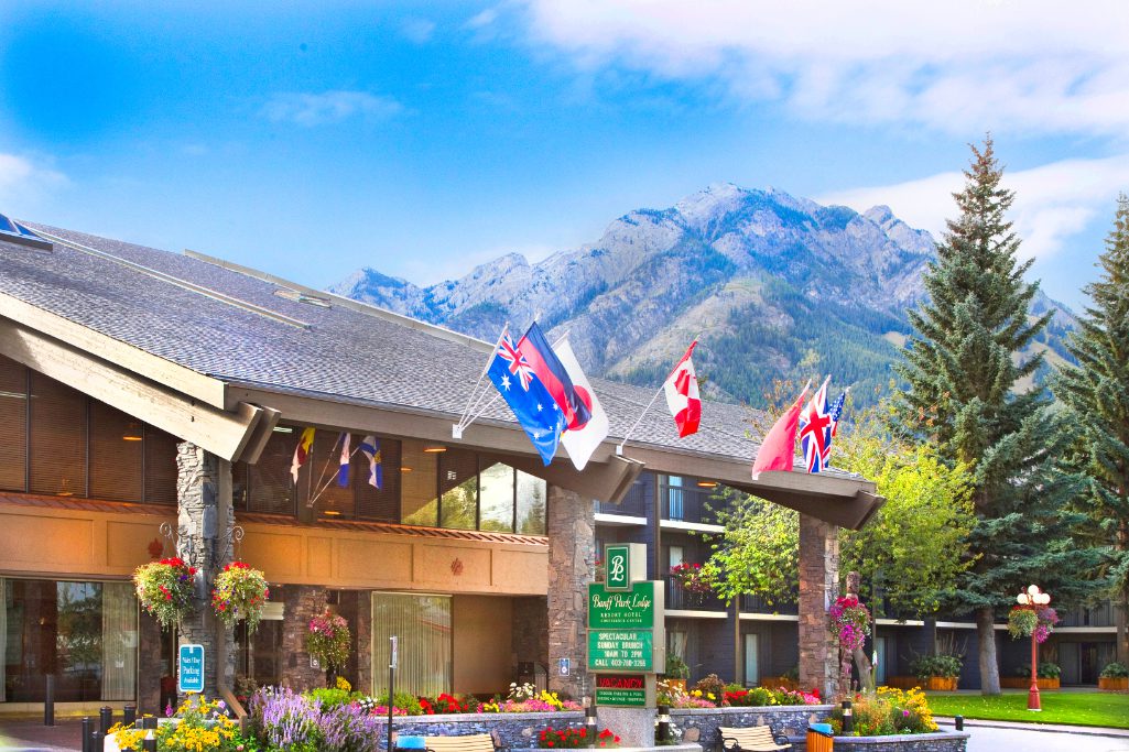 The exterior of Banff Park Lodge in Alberta, Canada. The country extended its travel ban until July 21, 2021.
