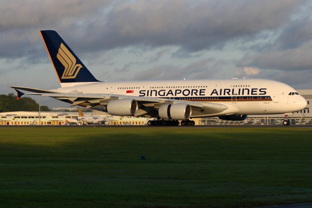 Airbus A380-800 in Singapore Airlines livery. 