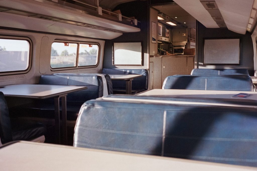 Empty trains like this one have become all too common. Amtrak ridership is down 95 percent this month.
