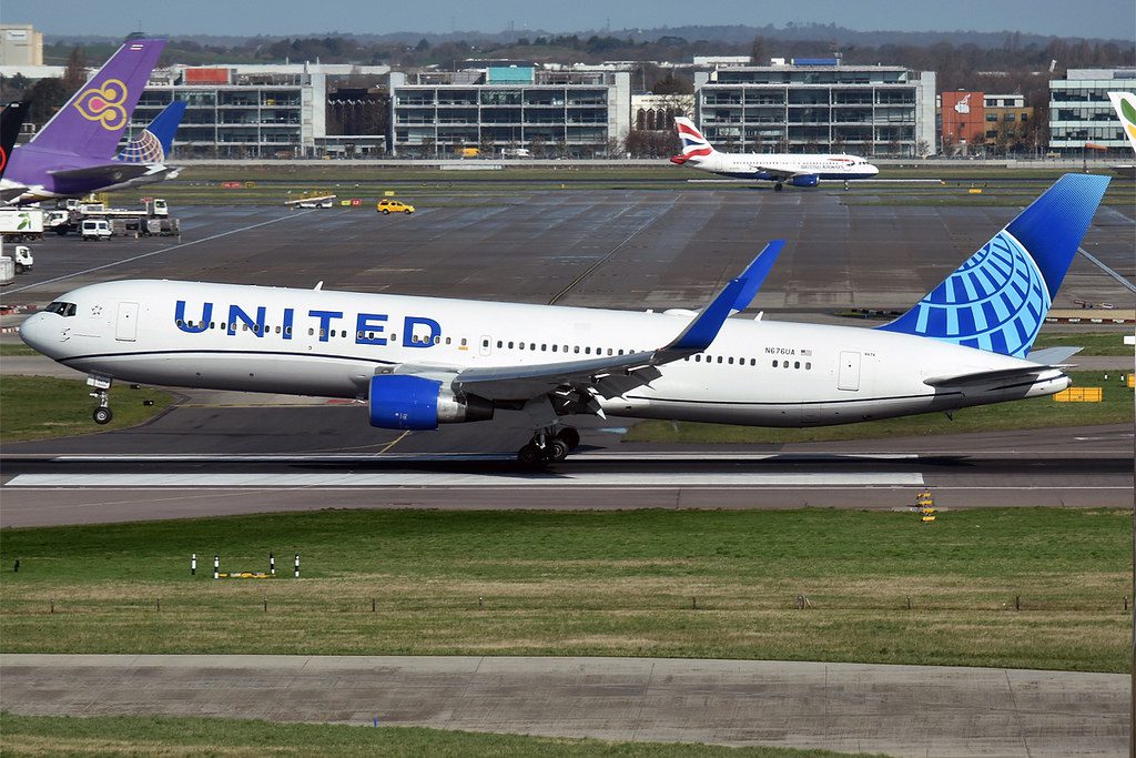 A United Airlines Boeing 767-300. United is facing severe difficulties with its business. 
