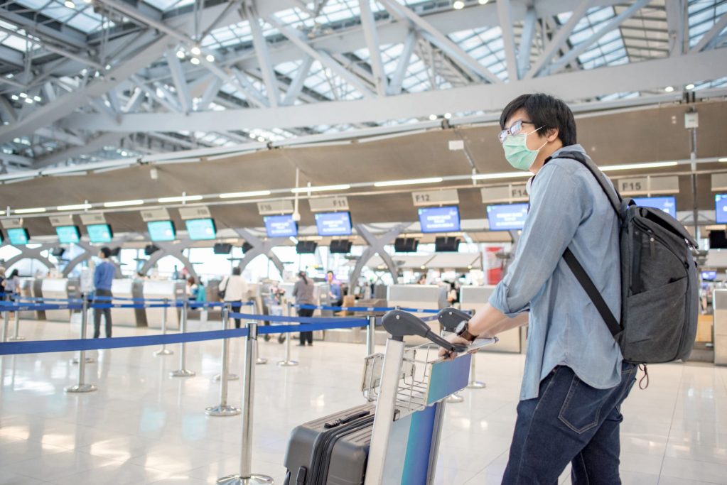 A Chinese traveler at an airport May 27, 2020. Expedia Group launch a recovery plan to stimulate travel demand.