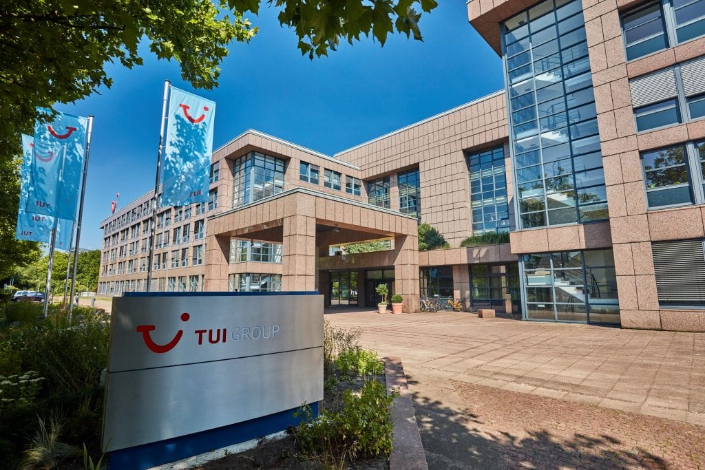 TUI Group headquarters in Hanover, Germany. The company's largest shareholder resigned from its Supervisory Board March 2, 2022.