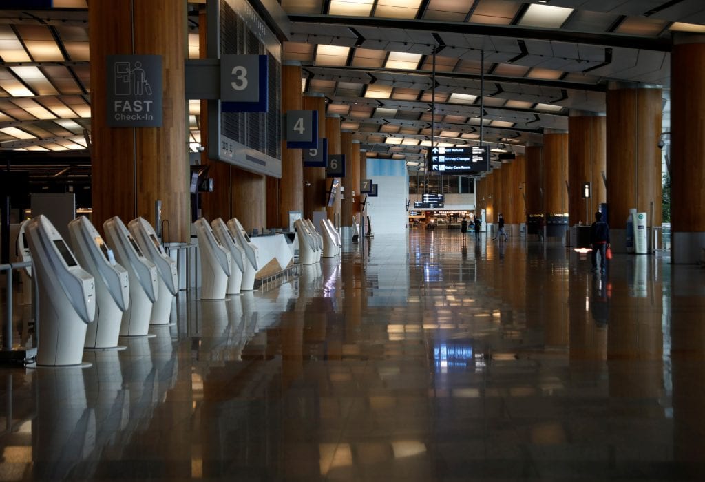 A view of an empty Changi Airport Terminal 2 a day before its 18-month closure due to the impact of the coronavirus disease (COVID-19) outbreak, in Singapore April 30, 2020. 