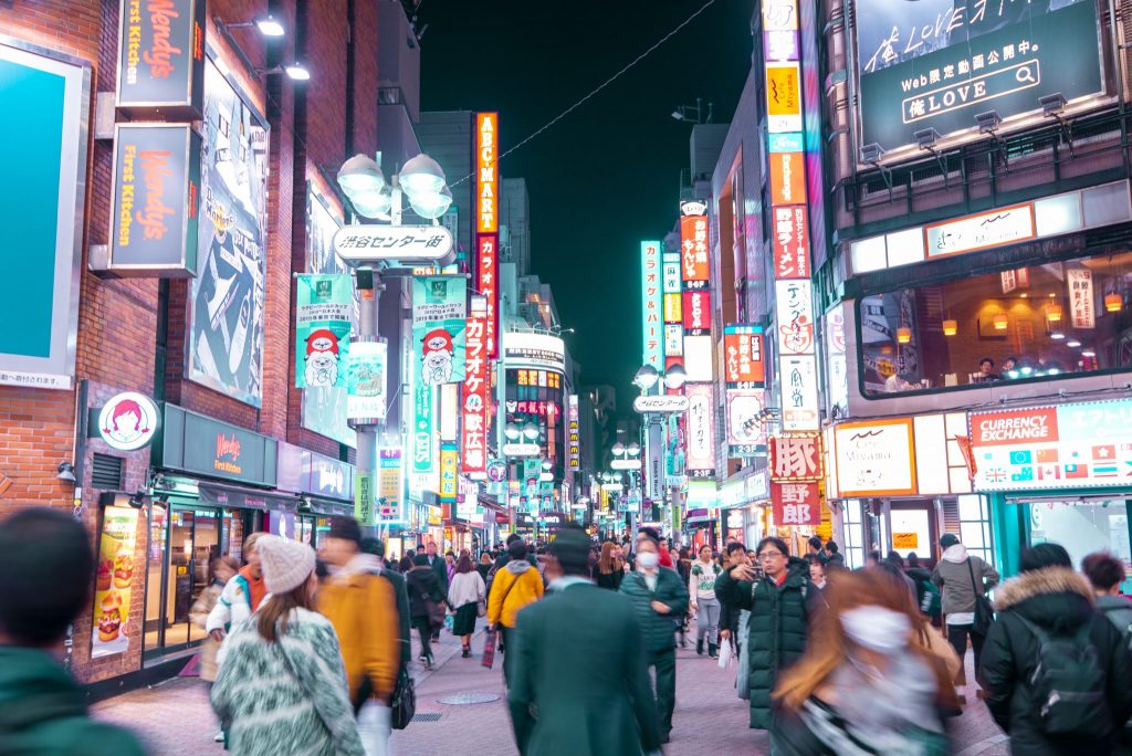 Shibuya street in Tokyo, Japan. The country is considering reopening its borders since their closure in February.