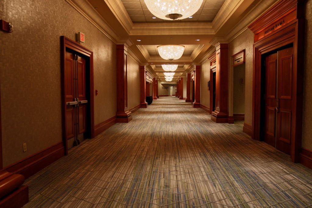A hallway. Many unemployed hospitality workers have been relying on the extra $600 a week in unemployment relief the government has been providing in recent months. 