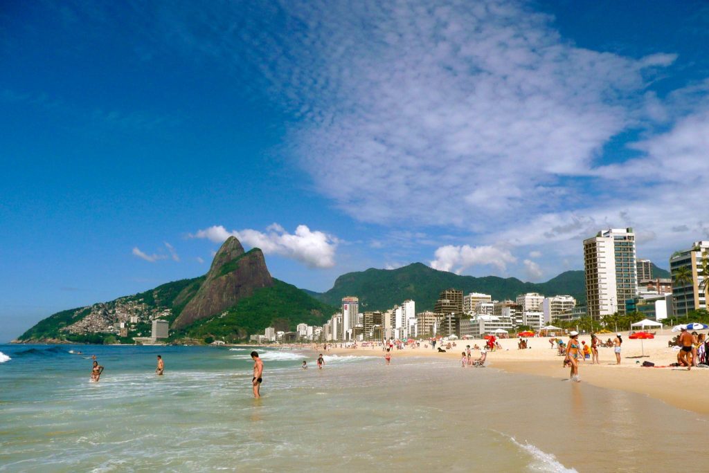Ipanema Beach in Rio De Janiero, Brazil. The beach is getting a breather during the pandemic. 
