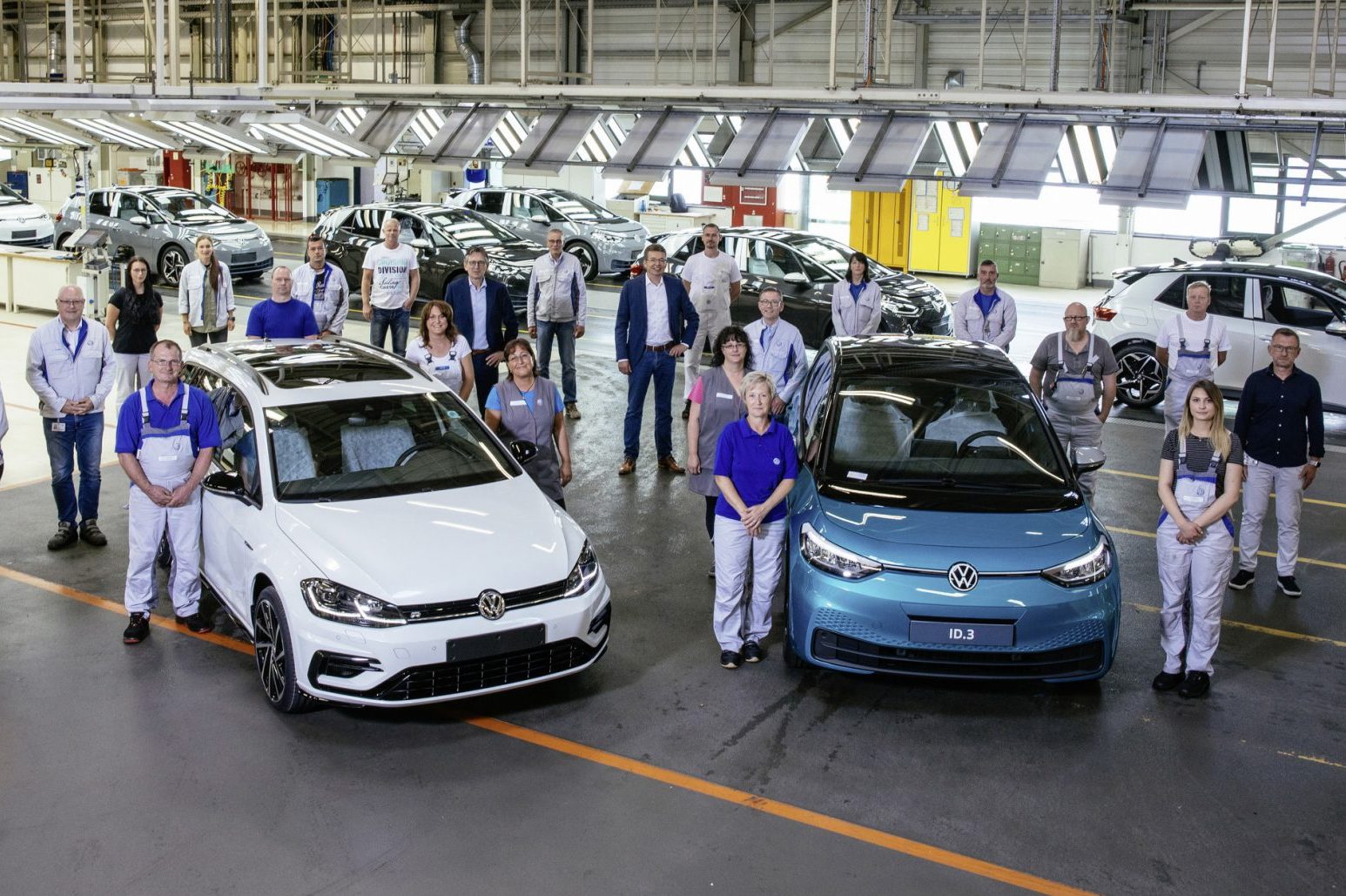The Volkswagen factory in Zwickau, Germany, which exclusively produces fully electric vehicles.