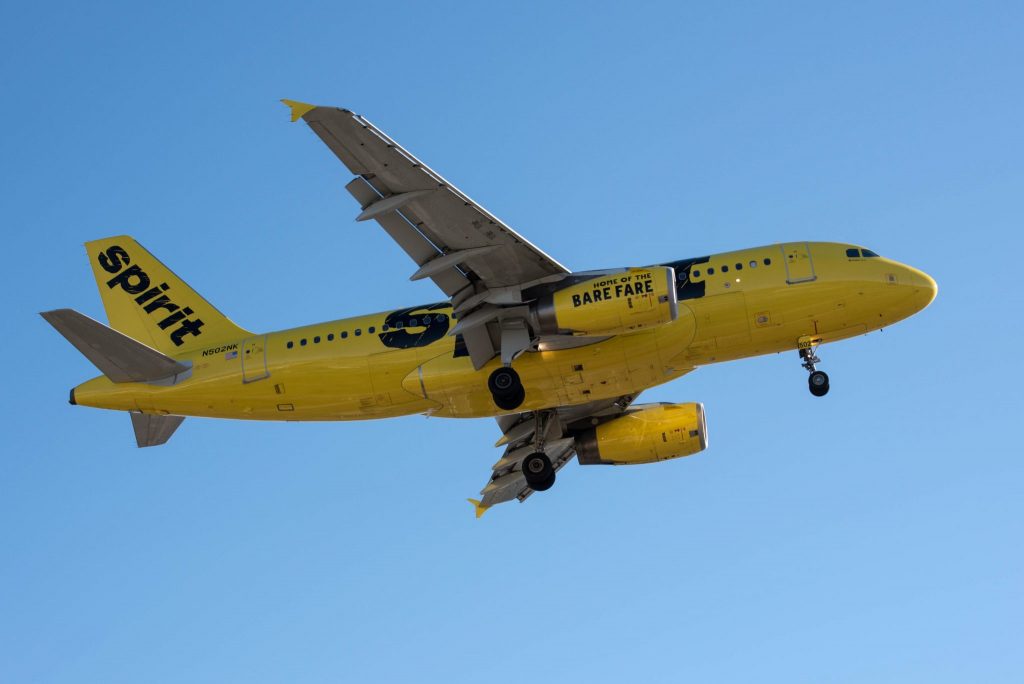 A Spirit Airlines Airbus A319. Low fares may help the airline weather through the pandemic. 