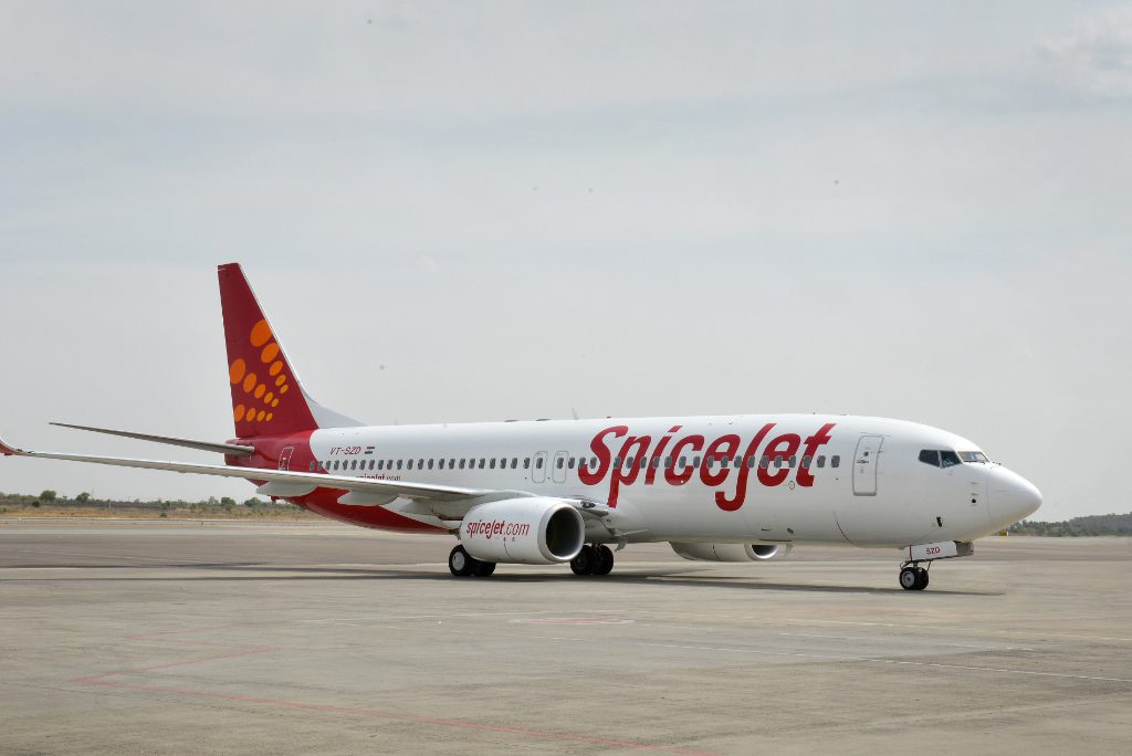 A SpiceJet Boeing aircraft in India. 